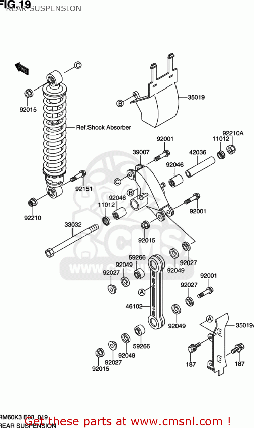 REAR SUSPENSION RM60 2003 (K3) USA (E03)