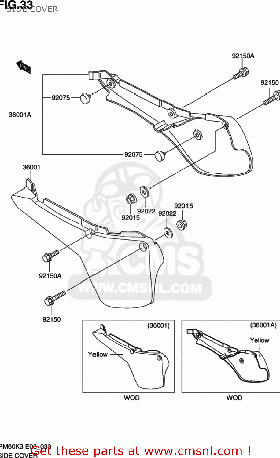 SIDE COVER RM60 2003 (K3) USA (E03)