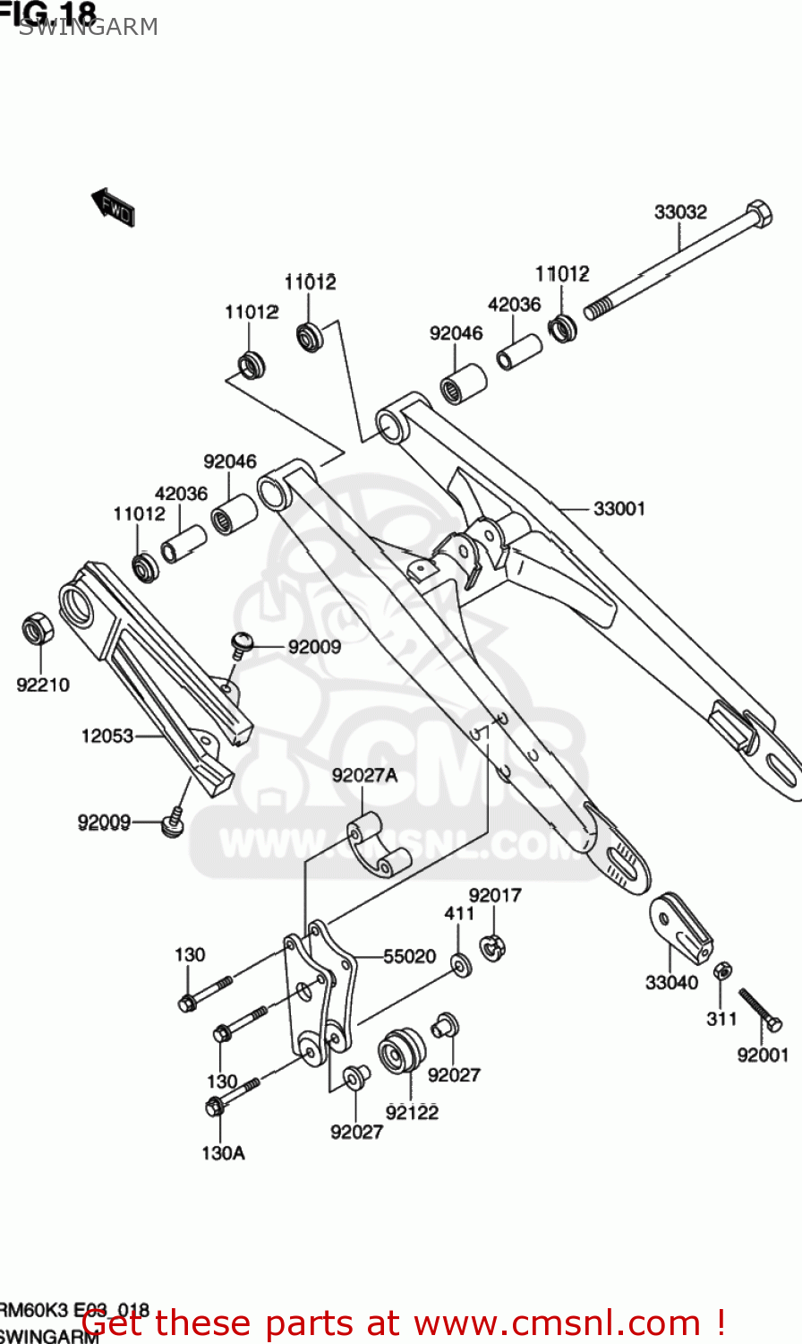 SWINGARM RM60 2003 (K3) USA (E03)