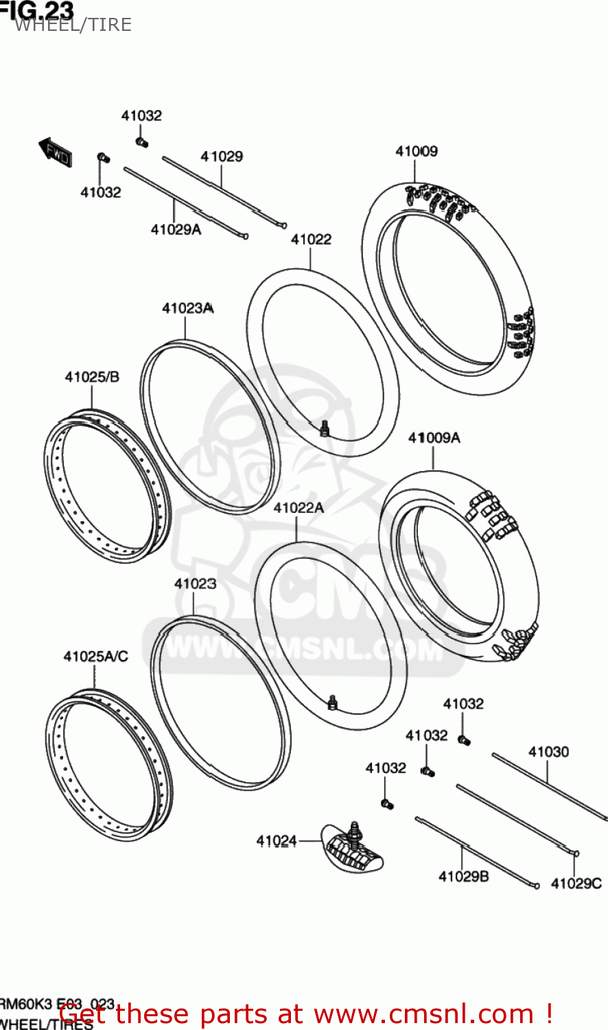 WHEEL/TIRE RM60 2003 (K3) USA (E03)