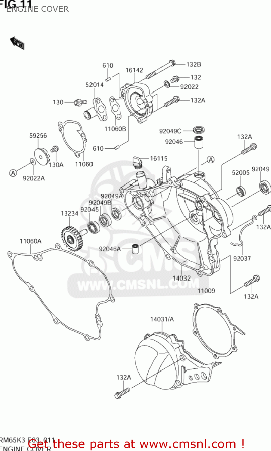 ENGINE COVER RM65 2003 (K3) USA (E03)