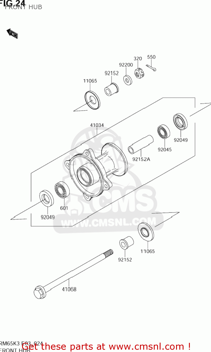 FRONT HUB RM65 2003 (K3) USA (E03)