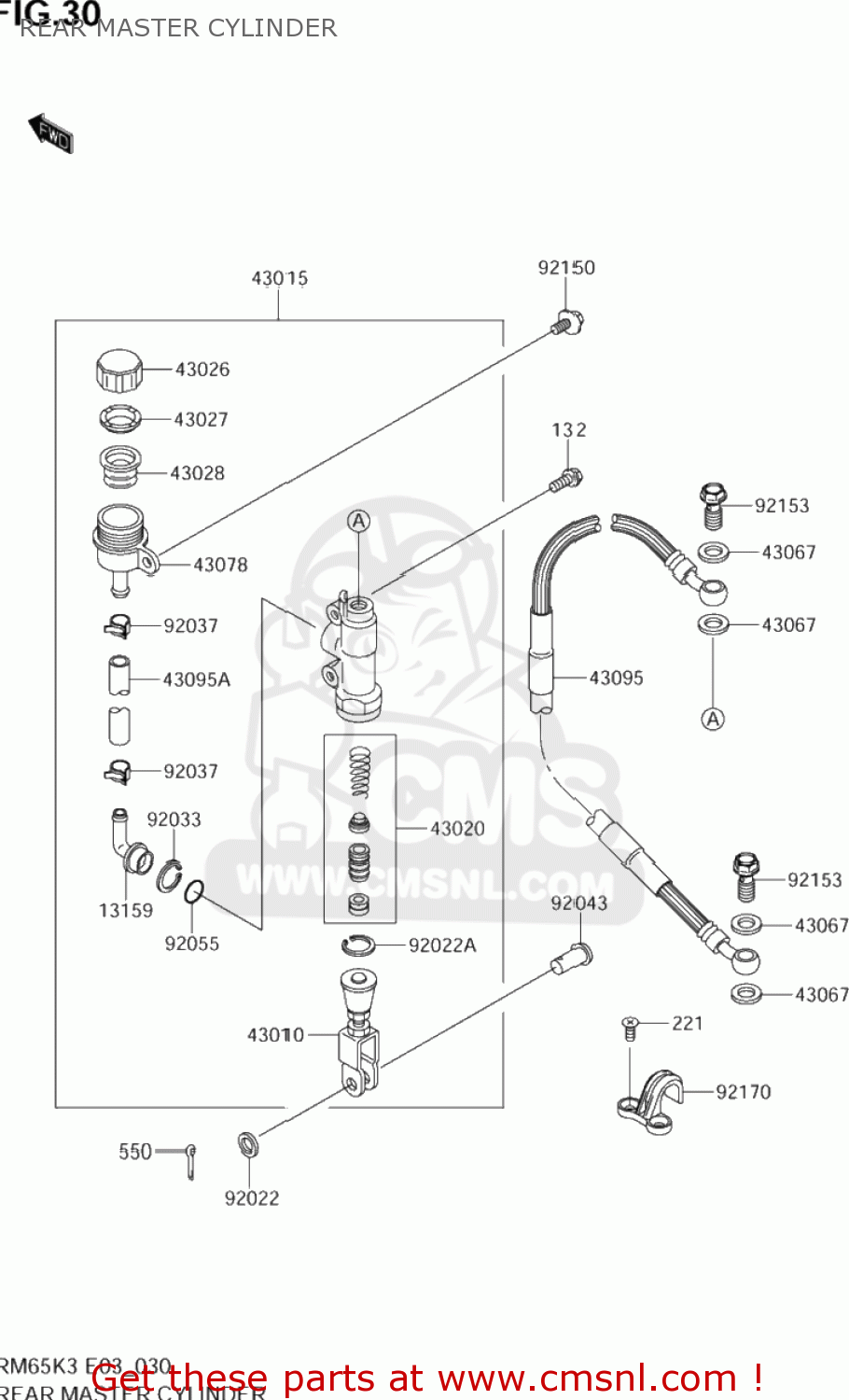 REAR MASTER CYLINDER RM65 2003 (K3) USA (E03)