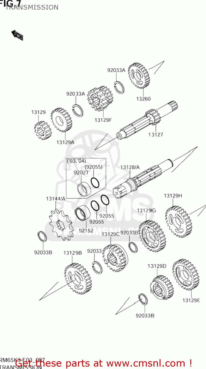 TRANSMISSION RM65 2003 (K3) USA (E03)