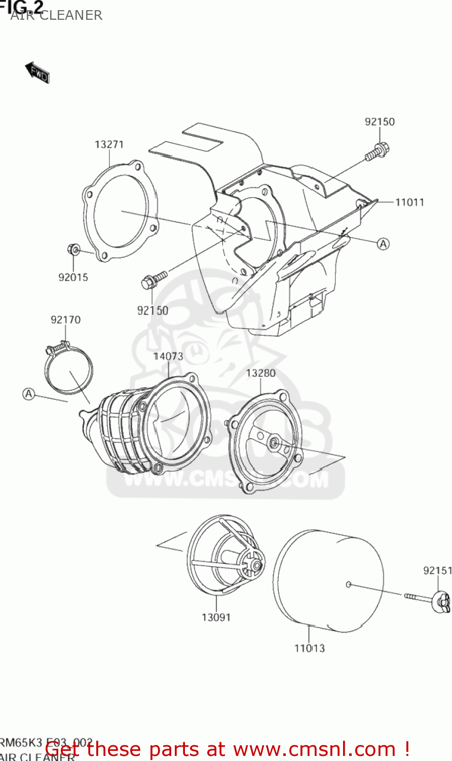 AIR CLEANER RM65 2004 (K4) USA (E03)