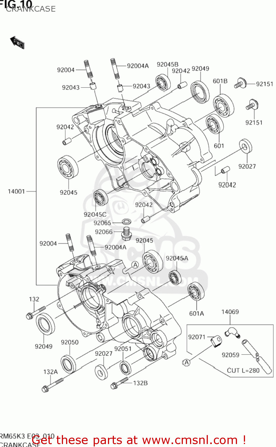 CRANKCASE RM65 2004 (K4) USA (E03)