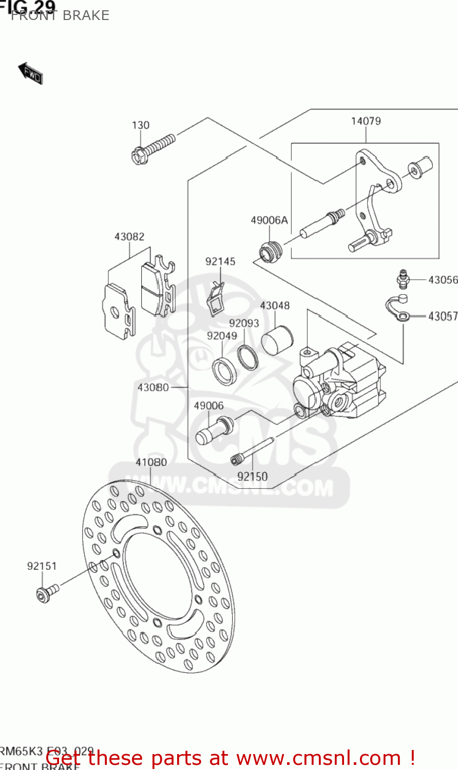 FRONT BRAKE RM65 2004 (K4) USA (E03)