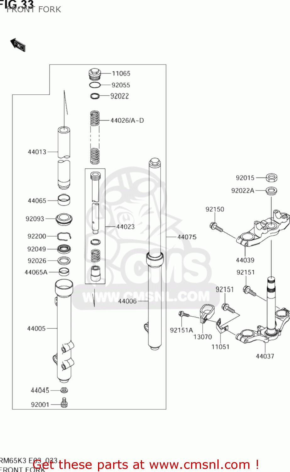 FRONT FORK RM65 2004 (K4) USA (E03)