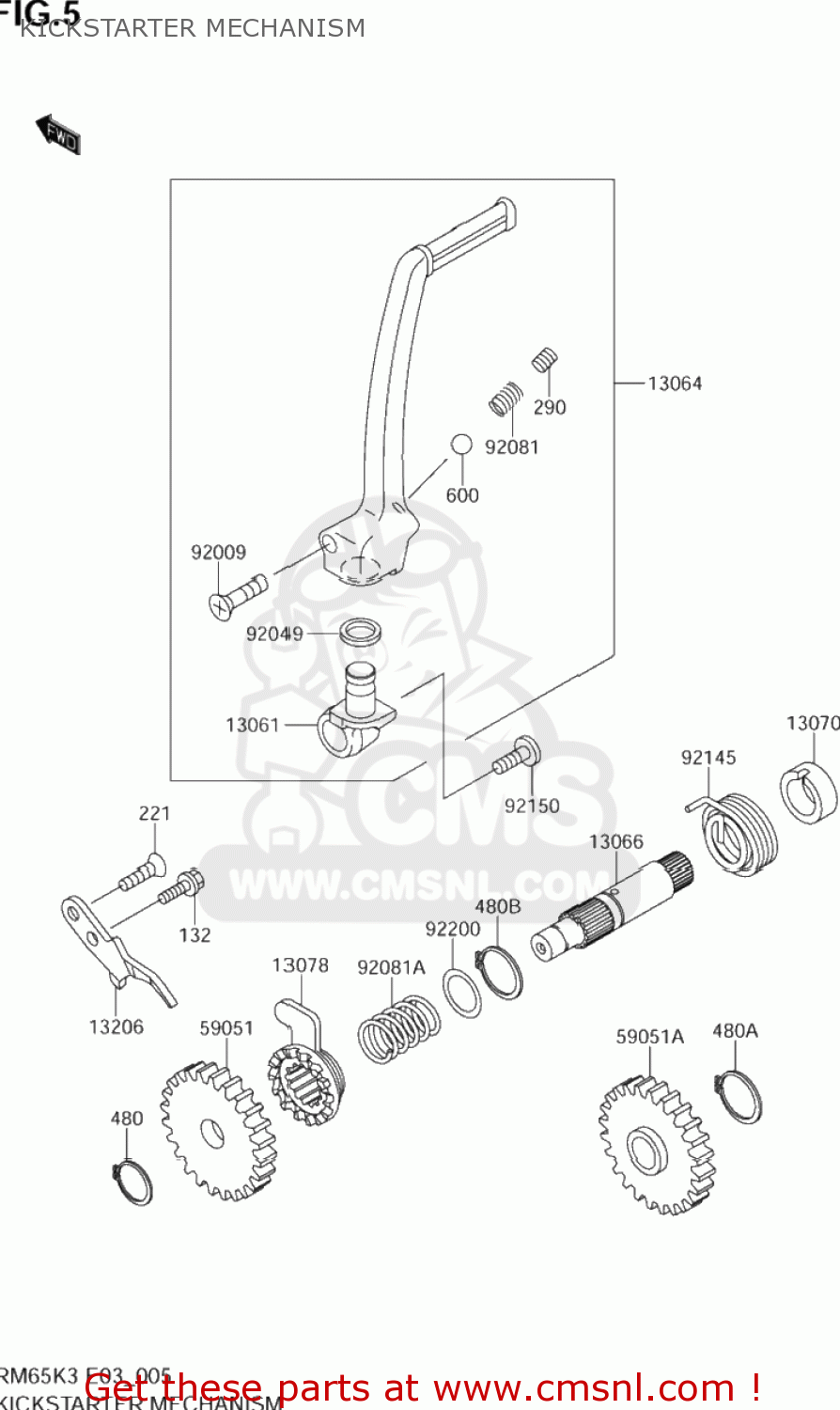 KICKSTARTER MECHANISM RM65 2004 (K4) USA (E03)