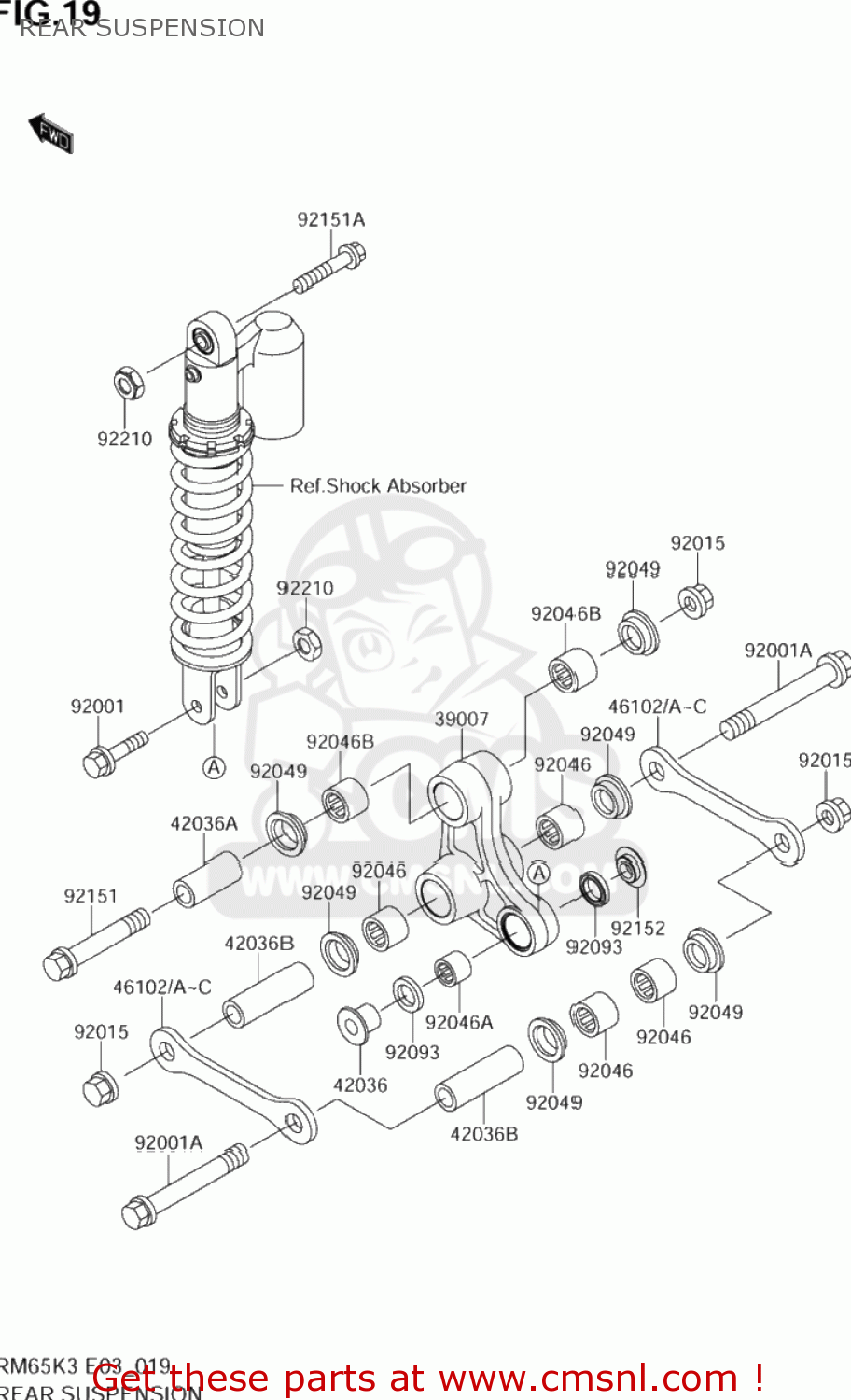 REAR SUSPENSION RM65 2004 (K4) USA (E03)