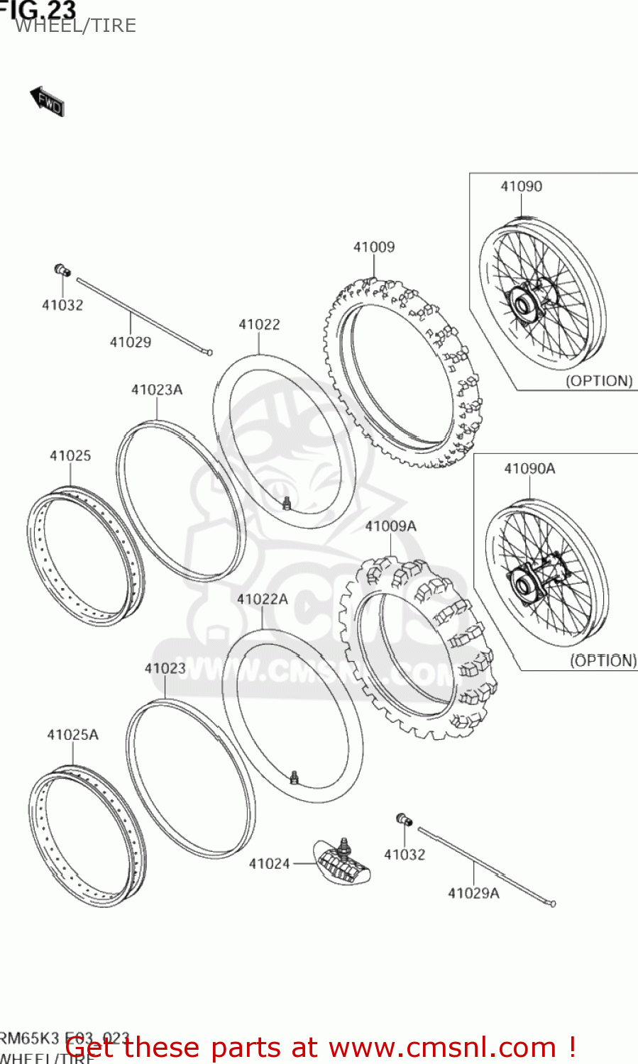 WHEEL/TIRE RM65 2004 (K4) USA (E03)