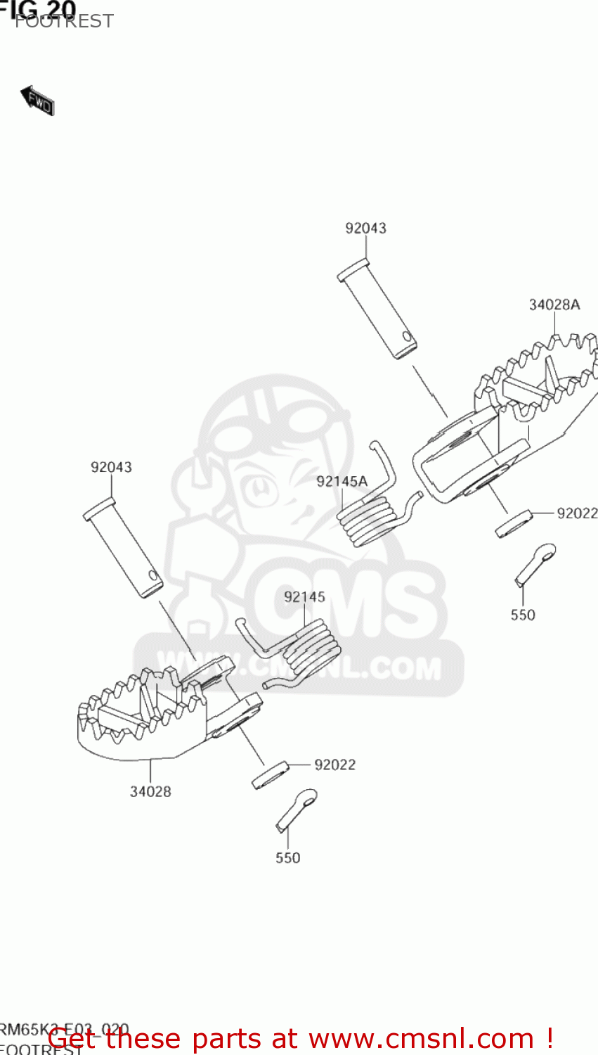 FOOTREST RM65 2005 (K5) USA (E03)