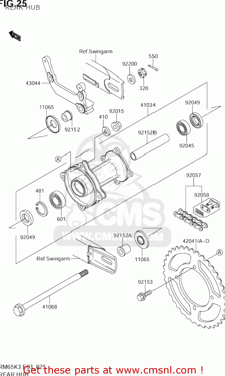 REAR HUB RM65 2005 (K5) USA (E03)