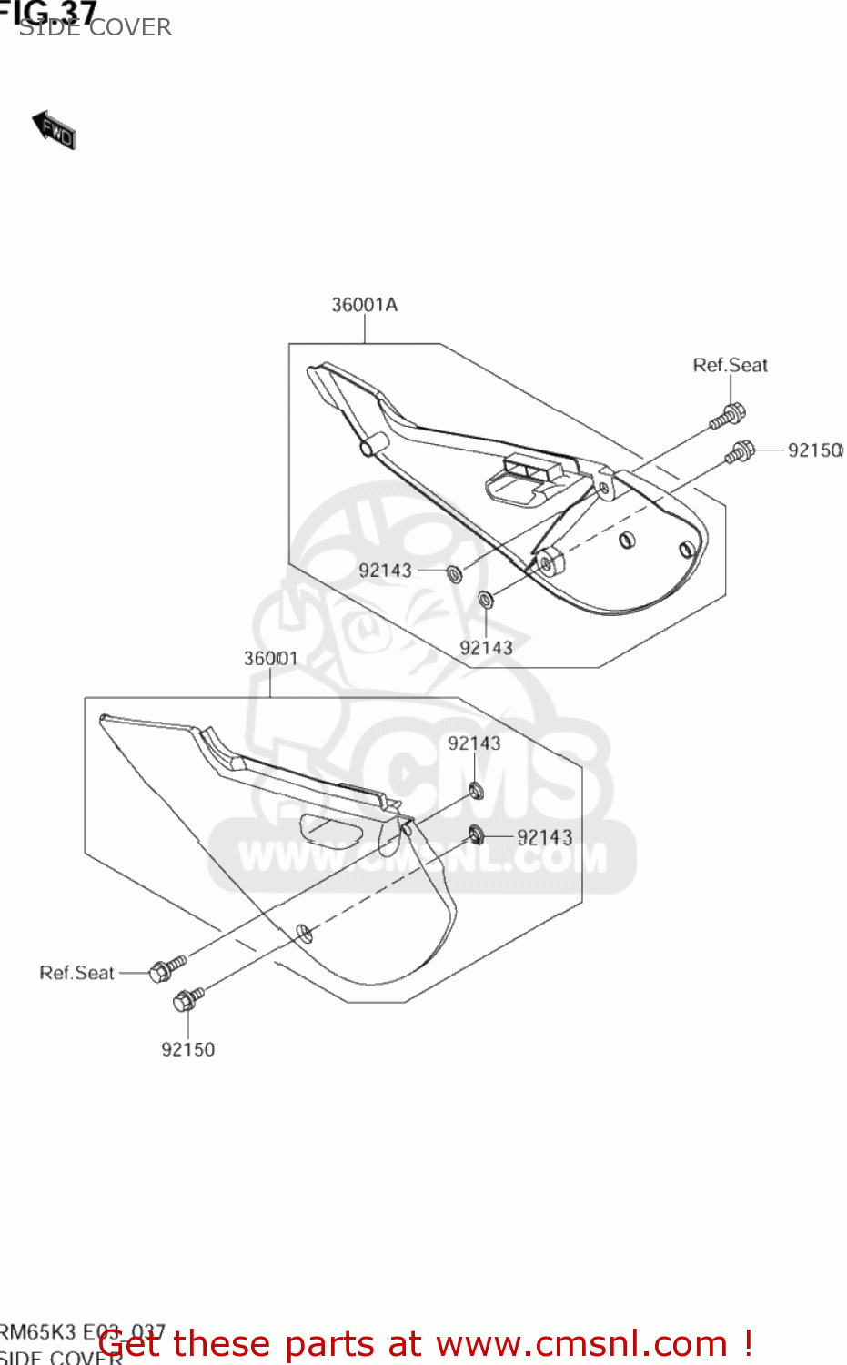 SIDE COVER RM65 2005 (K5) USA (E03)