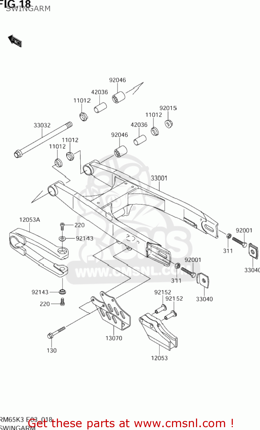 SWINGARM RM65 2005 (K5) USA (E03)