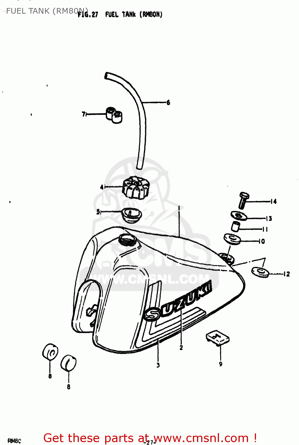 FUEL TANK (RM80N) RM80 1977 (B) USA (E03)