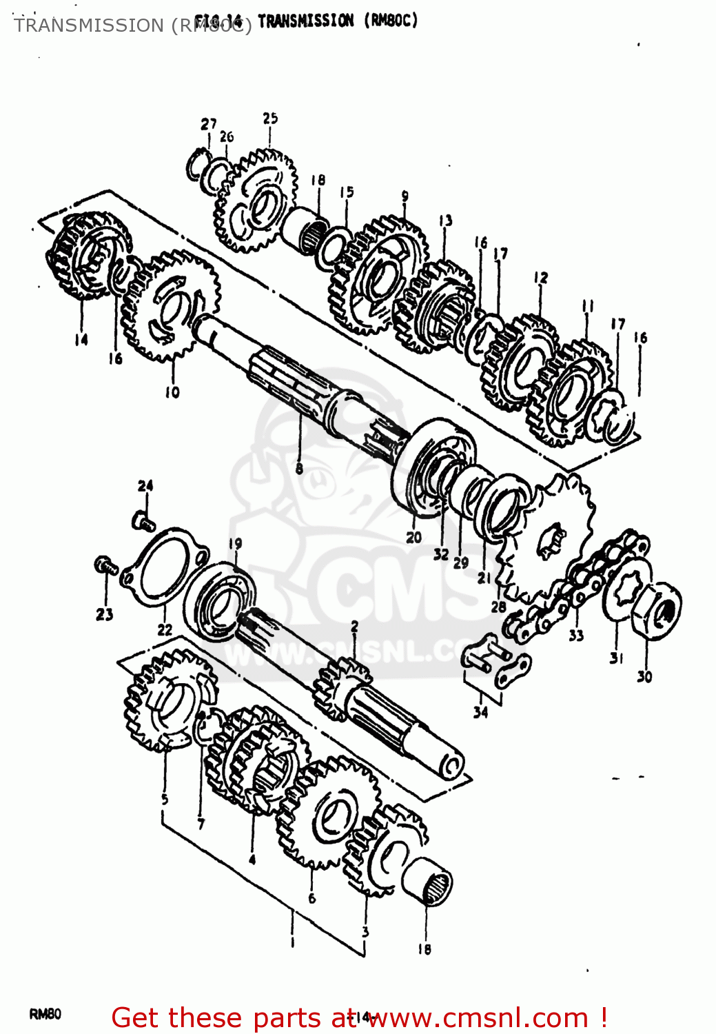 TRANSMISSION (RM80C) RM80 1977 (B) USA (E03)