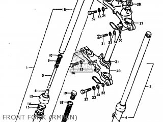 FRONT FORK (RM80N) - RM80 1977 (B) USA (E03)