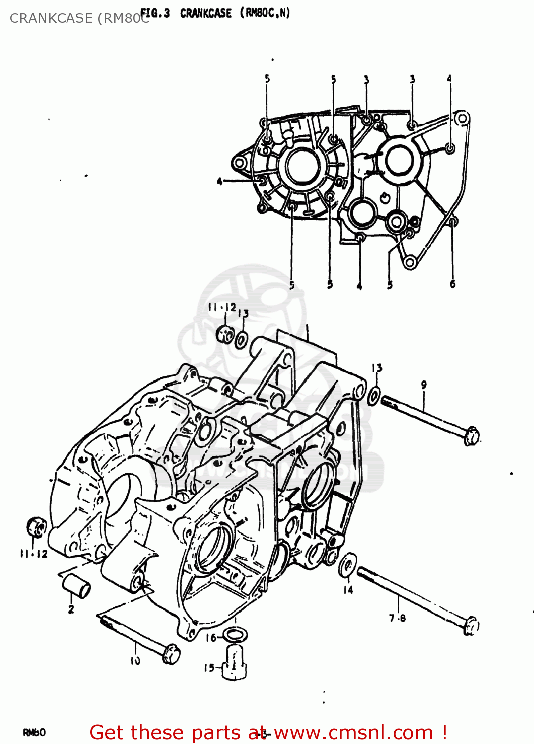 CRANKCASE (RM80C RM80 1978 (C) USA (E03)