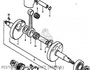PISTON - CRANKSHAFT (RM80B) - RM80 1978 (C) USA (E03)