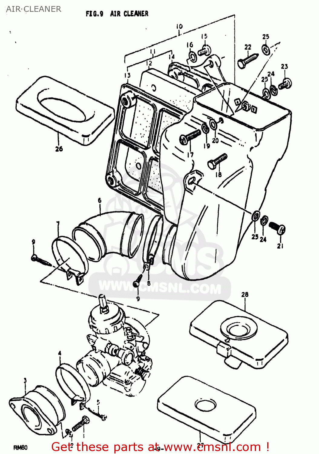 AIR CLEANER RM80 1979 (N) USA (E03)
