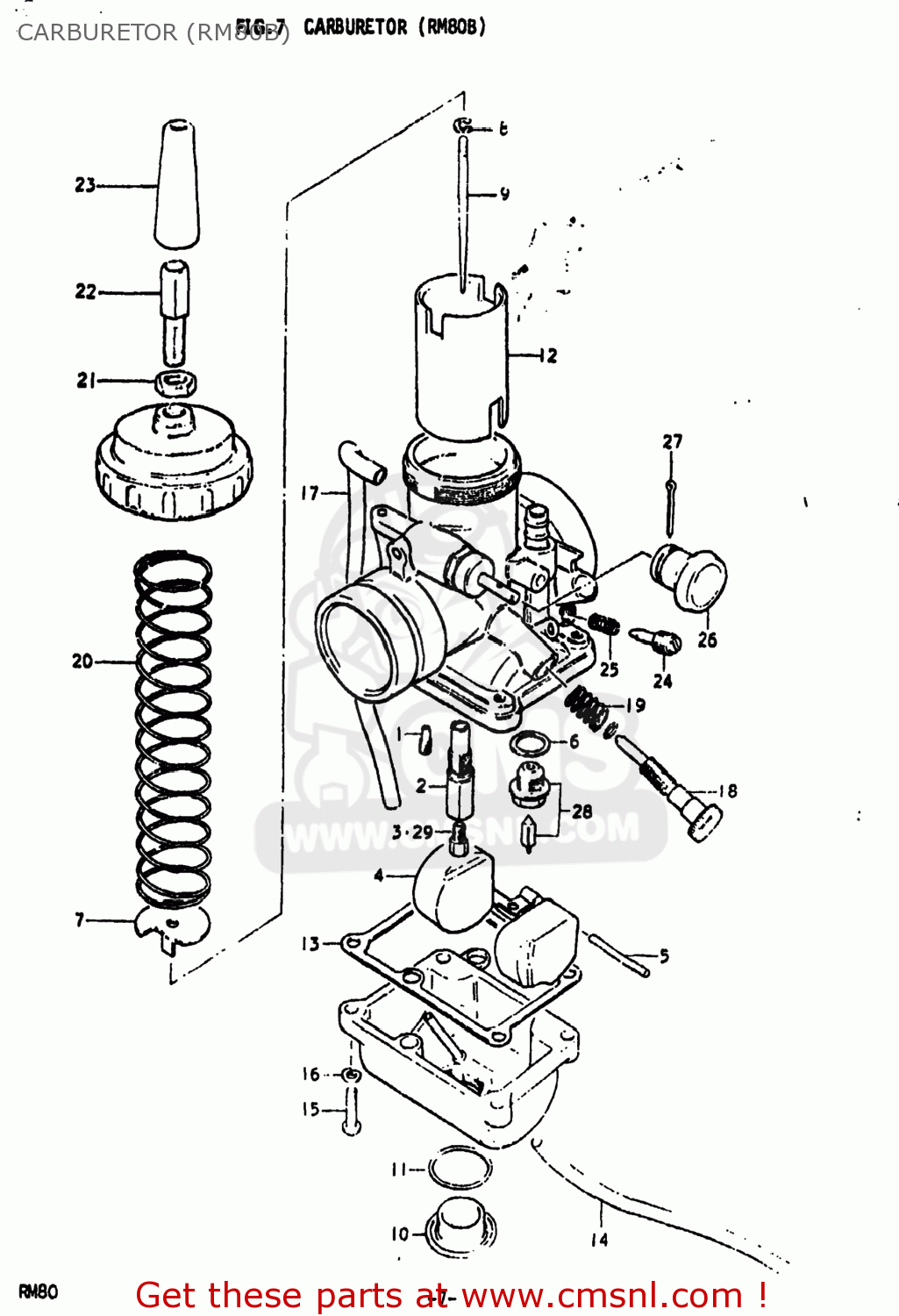 CARBURETOR (RM80B) RM80 1979 (N) USA (E03)