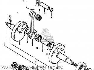 PISTON - CRANKSHAFT (RM80C - RM80 1979 (N) USA (E03)