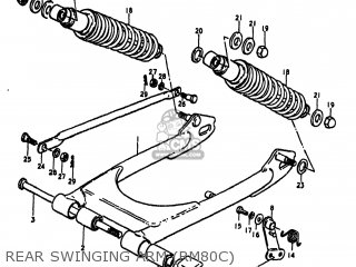 REAR SWINGING ARM (RM80C) - RM80 1979 (N) USA (E03)