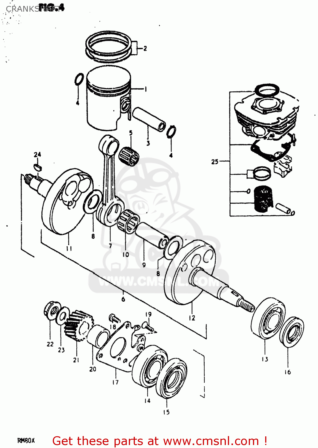 CRANKSHAFT RM80 1980 (T) USA (E03)