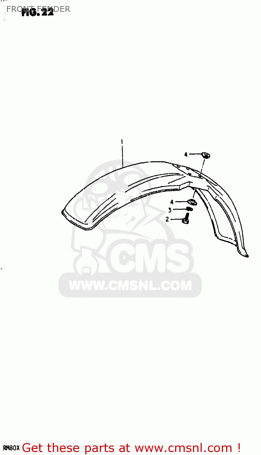 FRONT FENDER RM80 1980 (T) USA (E03)