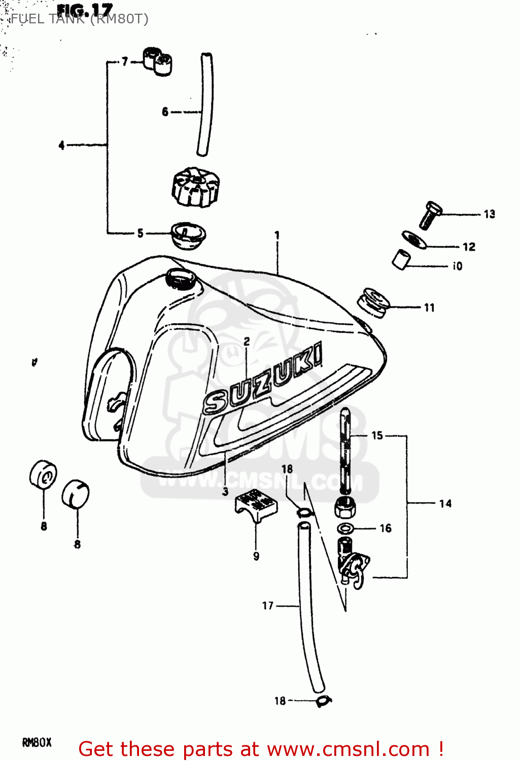 FUEL TANK (RM80T) RM80 1980 (T) USA (E03)
