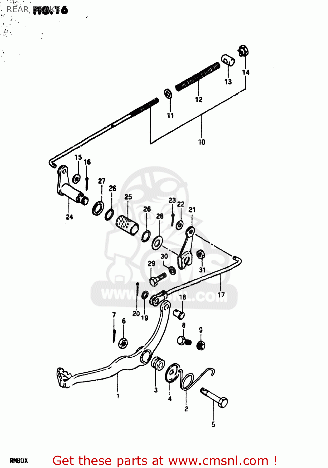 REAR BRAKE RM80 1980 (T) USA (E03)