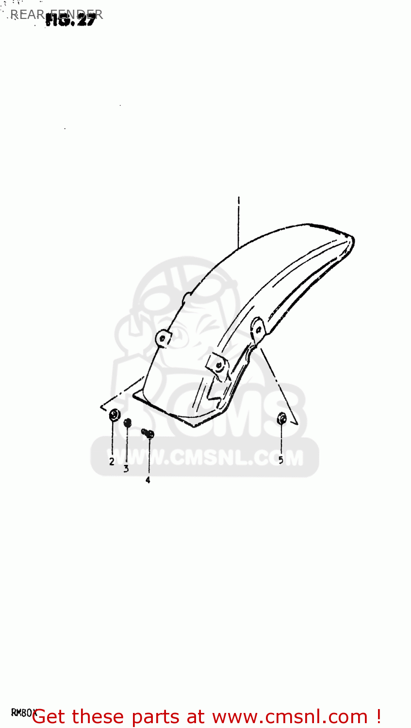 REAR FENDER RM80 1980 (T) USA (E03)