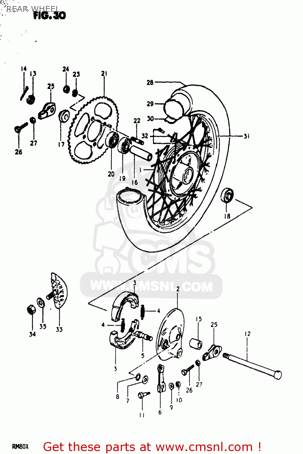 REAR WHEEL RM80 1981 (X) USA (E03)