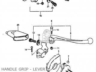 HANDLE GRIP - LEVER - RM80 1981 (X) USA (E03)