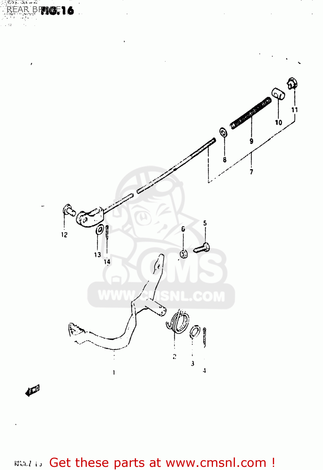 Suzuki RM80 1982 (Z) USA (E03) REAR BRAKE - buy original REAR BRAKE ...