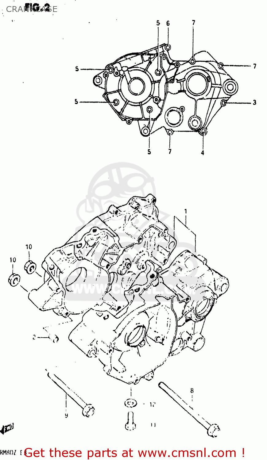 CRANKCASE RM80 1982 (Z) USA (E03)