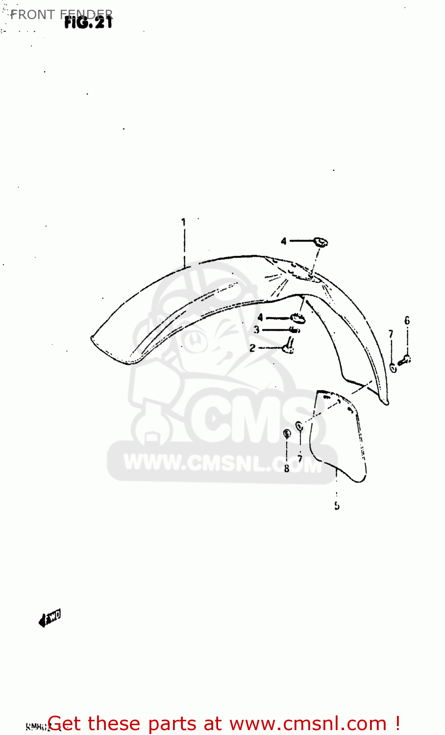 FRONT FENDER RM80 1982 (Z) USA (E03)