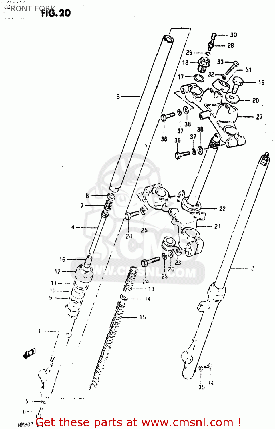 FRONT FORK RM80 1982 (Z) USA (E03)