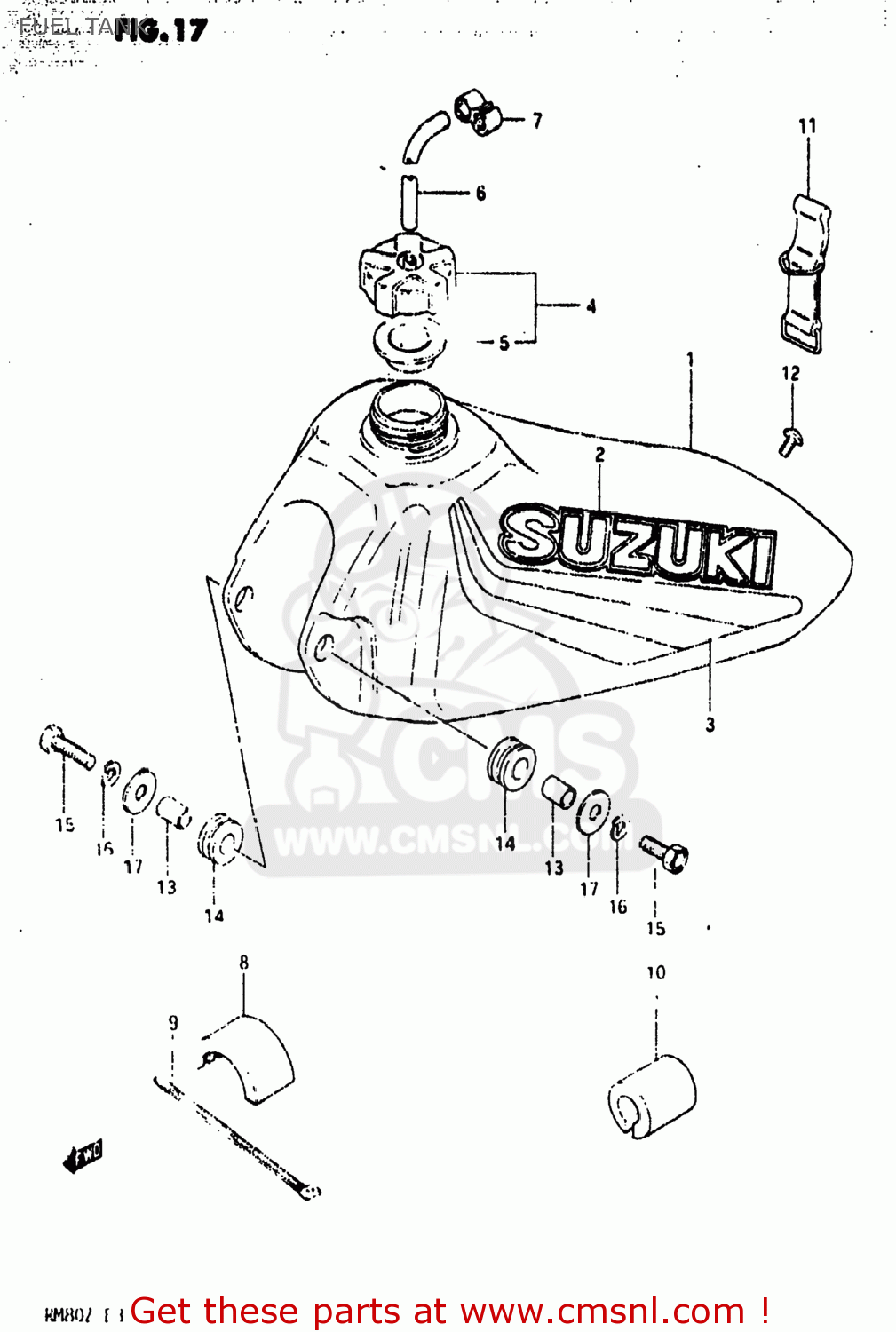 FUEL TANK RM80 1982 (Z) USA (E03)