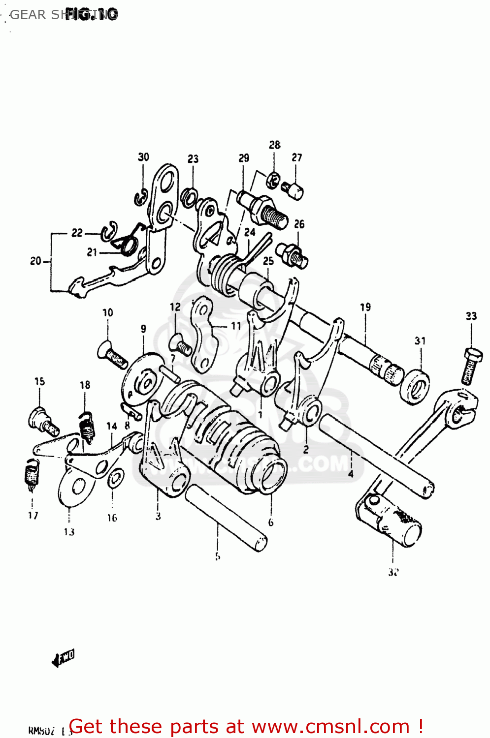 GEAR SHIFTING RM80 1982 (Z) USA (E03)