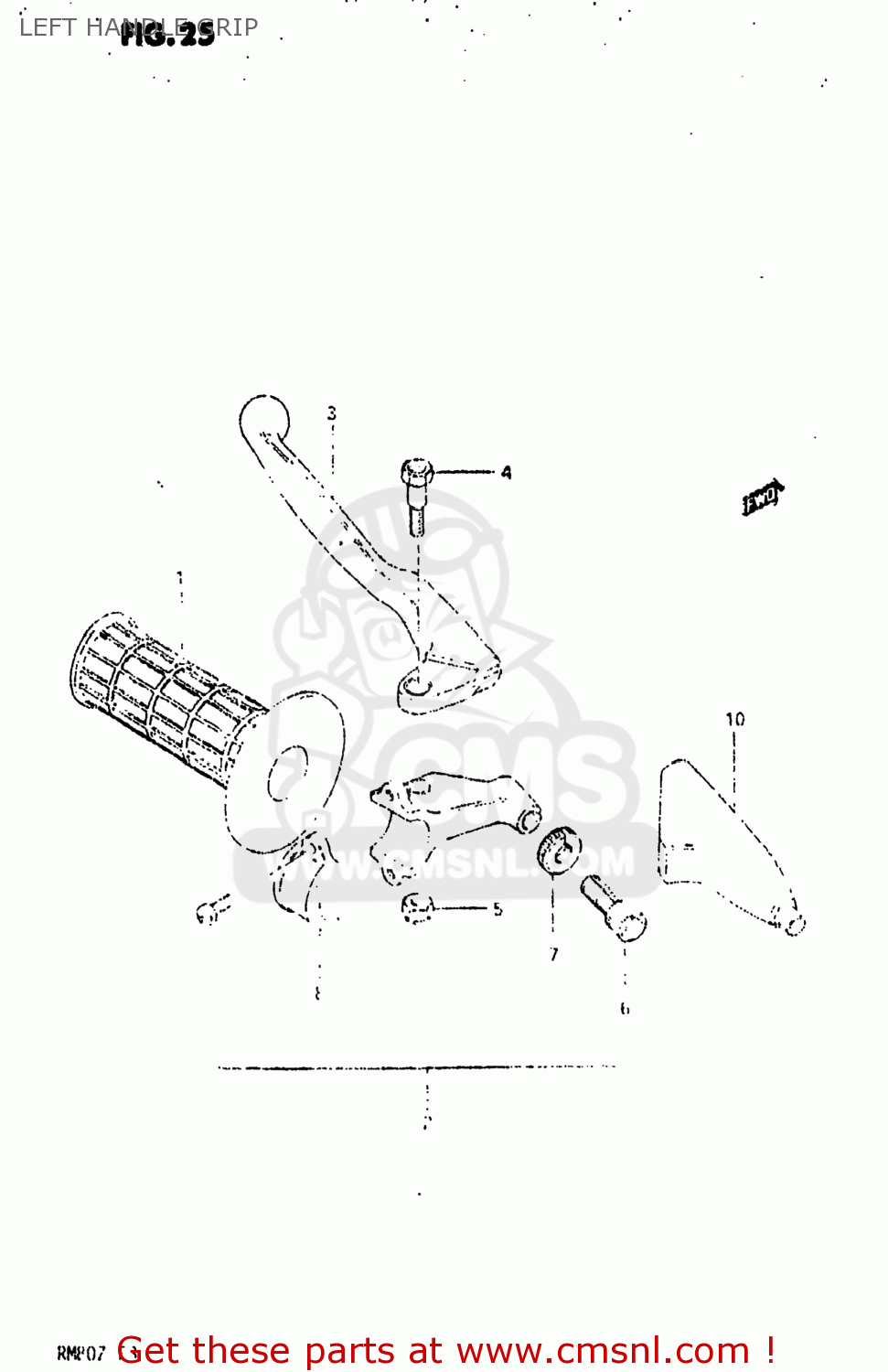 LEFT HANDLE GRIP RM80 1982 (Z) USA (E03)