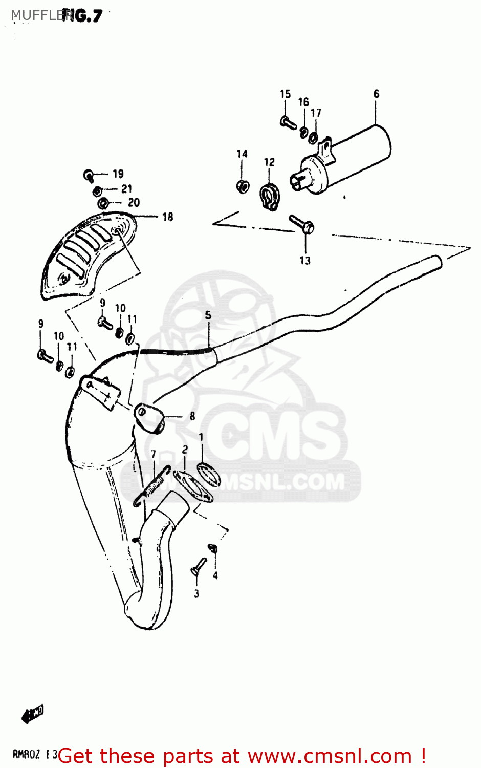 MUFFLER RM80 1982 (Z) USA (E03)