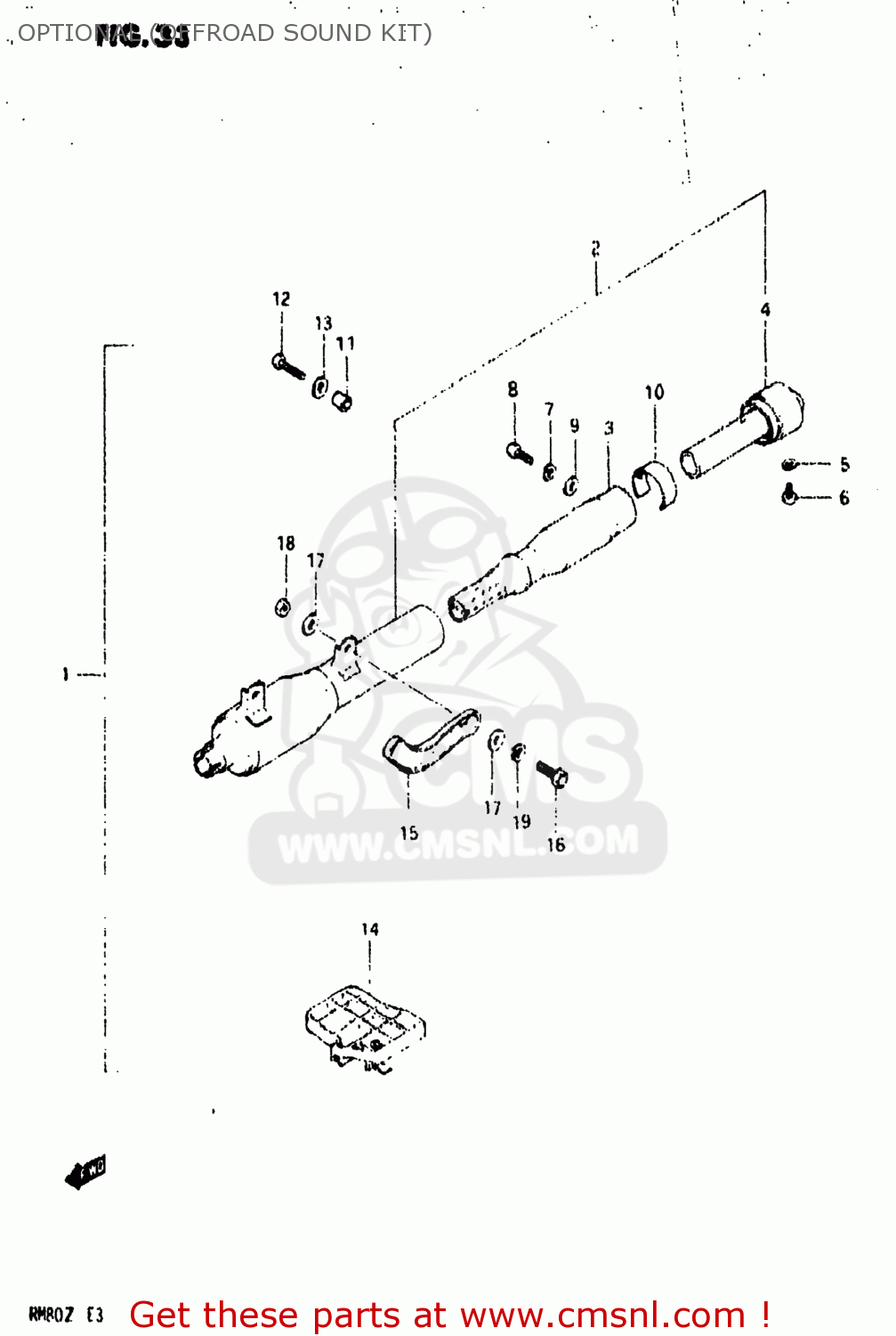 OPTIONAL (OFFROAD SOUND KIT) RM80 1982 (Z) USA (E03)