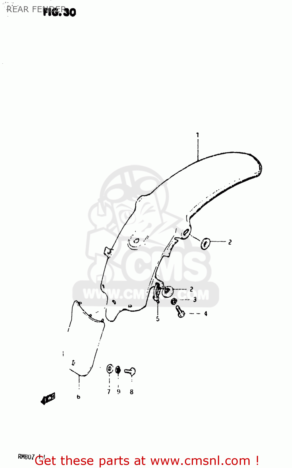 REAR FENDER RM80 1982 (Z) USA (E03)