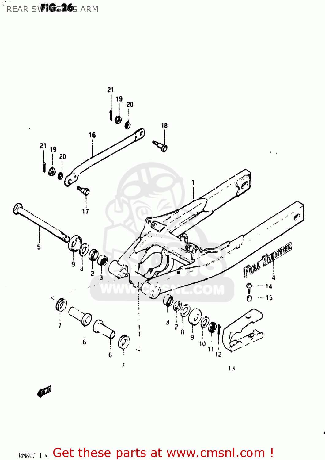 REAR SWINGING ARM RM80 1982 (Z) USA (E03)