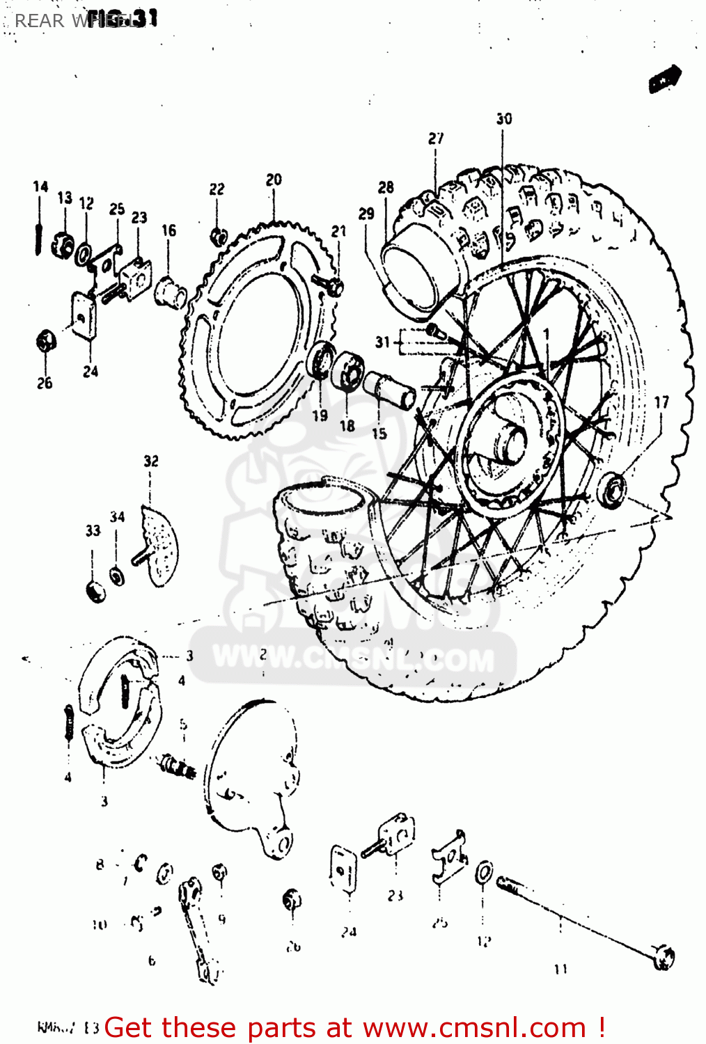REAR WHEEL RM80 1982 (Z) USA (E03)
