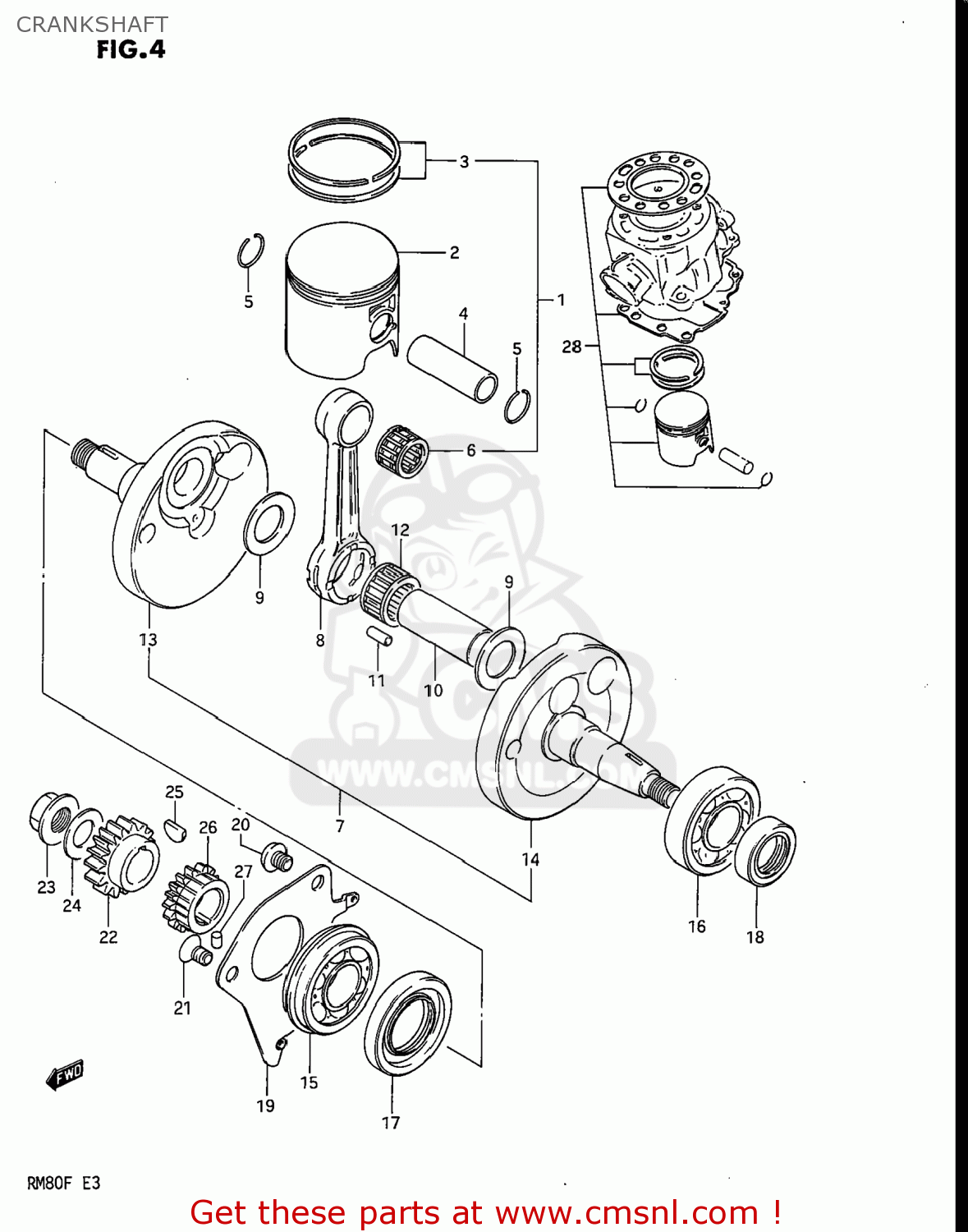 CRANKSHAFT RM80 1983 (D) USA (E03)