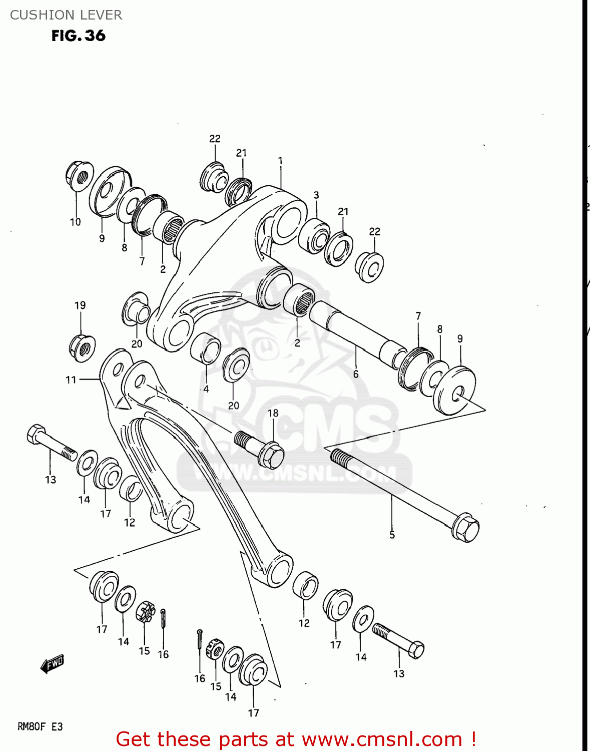 CUSHION LEVER RM80 1983 (D) USA (E03)