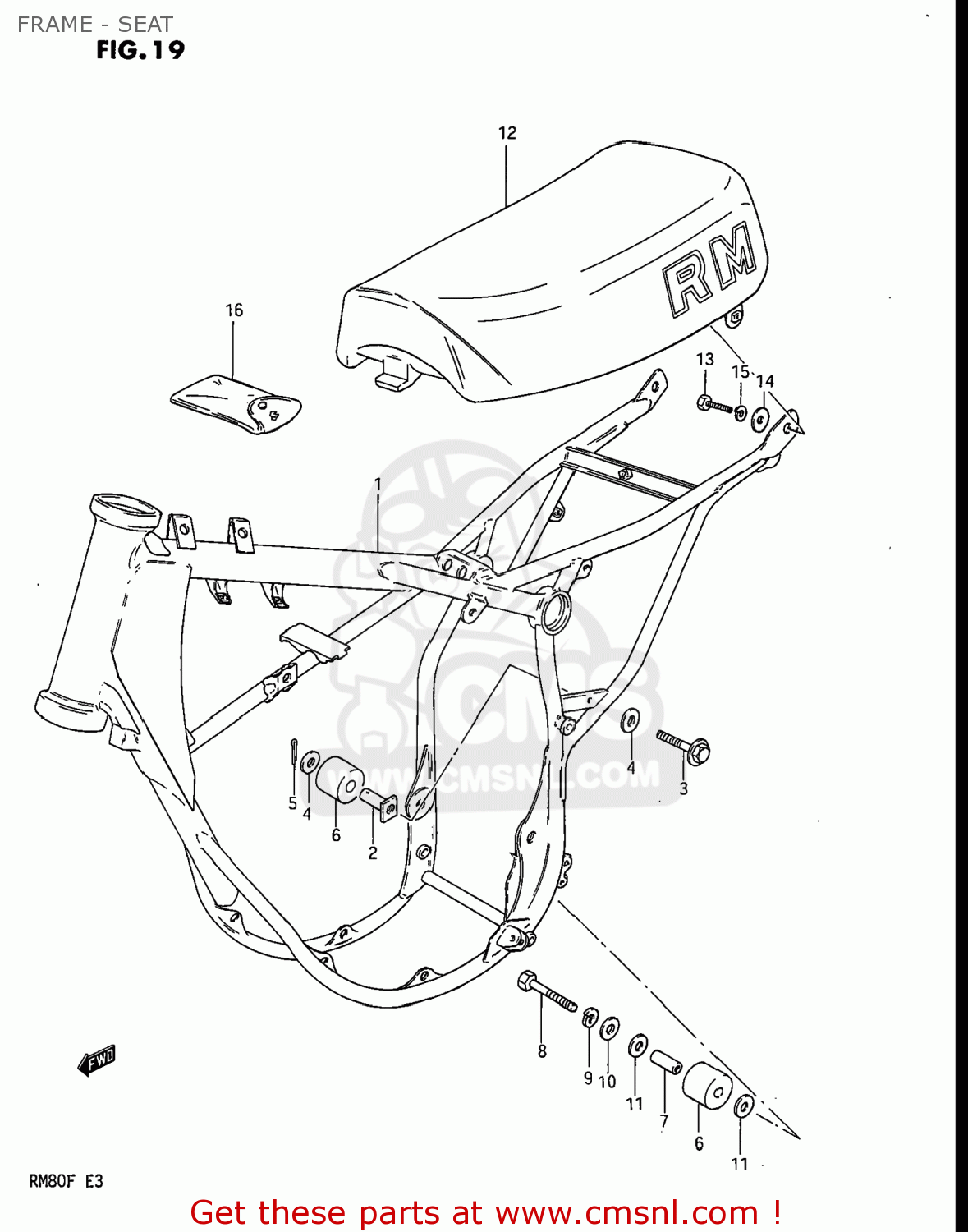 FRAME - SEAT RM80 1983 (D) USA (E03)